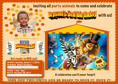 a birthday party flyer for a child's birthday with an image of zebras