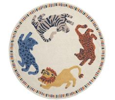 an animal themed plate is shown with different animals on the front and side of it