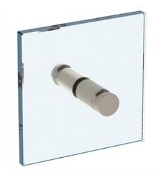 a close up of a glass door with a button on it