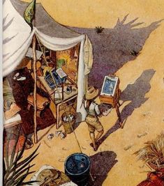 the cover to george's chamba, with an image of people in tents