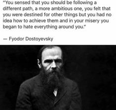 an image of a man with a long beard and a quote from fyodor dostoyesky