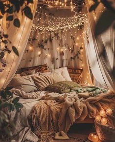 Home Decor: #homedecor, #interiordesign, #homedesign, #decor inspiration Cosy Cottagecore Bedroom, Cute Bed Ideas Aesthetic, How To Make A Large Bedroom Feel Cozy, Cute Cottage Bedroom, Cozy Forest Bedroom, Room Ideas Slanted Ceiling, Cozy Room Ideas Aesthetic, Cute Bedroom Aesthetic, Cottage Core Room Ideas