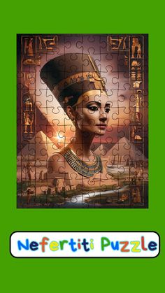 a puzzle with an image of the egyptian queen neferitti