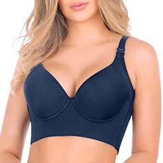 PRICES MAY VARY. 【Comfortable Everyday Bras】:Plus size push up sports bra for women made of top-graded fabric that thin soft and lightweight, genuine zero feeling bra, just like wearing nothing at all ! you will love Our fashion deep cup bra. 【Design】Full back covarage design not only effectively protect against shock, prevent the bra from shifting, but also hide your back and side fat, beautify your back curve, increase the fashion sexy style. 【Lift & Shape】 Exude confidence in our full back co Compression Bra, Back Fat, Coverage Bras, Women Health, Lingerie Drawer, The Medium, Improve Posture, Cup Bra, Bra Styles