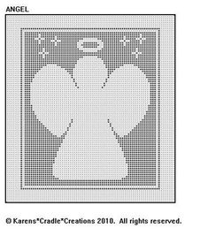 an angel cross stitch pattern in black and white