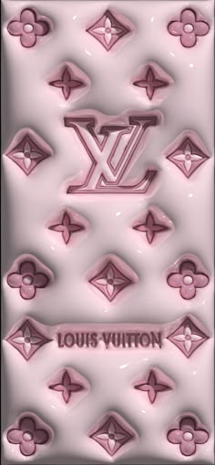 the louis vuitton logo is shown in pink and purple colors, as well as diamonds