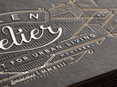 an open lettered business card for urban living