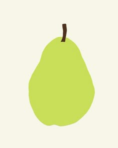 a green pear on a white background