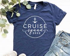 W H A T ' S * I N C L U D E D A super soft shirt with the Cruise Squad 2022 shirt design in the following color options: - Navy shirt / White text - Mint shirt / Black text - Mauve shirt / White text - Vintage Black shirt / White text - Ash shirt / Black text - Forest shirt / White text - Heather Prism Dusty Blue shirt / Black text - Heather Prism Peach shirt / Black text - Heather Prism Sunset shirt / Black text - Heather Prism Lilac shirt / Black text - Heather Prism Mint shirt / Black text - Lilac Shirt, Group Cruise Shirts, Mint Shirt, Sunset Shirt, Group Cruise, Birthday Cruise, Family Cruise Shirts, Sailor Shirt, Cruise Shirts