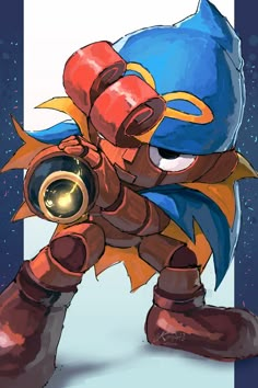 an image of a cartoon character holding a ball in one hand and wearing a helmet on the other