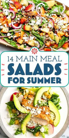 Main Meal Salads, Salads For Summer, Meal Salads, Summer Entrees, Main Dish Salad Recipes, Dinner Ideas For Family, Turkey Taco Salad, Best Summer Salads, Main Salad