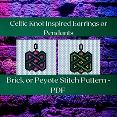 the back cover of celtic knot inspired earrings or pendants for peyole stitch pattern pddf