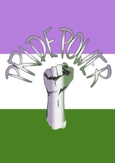 an image of a fist with the word power written on it in front of a purple, green and white background