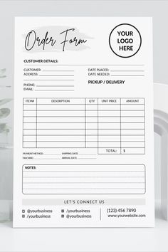 Custom Order Form | Printable Order Form | Purchase Order Form | Order Form | Custom Invoice Form | Order Form Template | Order Tracker | Florist Order Form | Craft Order Form | Order Forms Custom | Invoice Form | Small Business Forms Small Business Printables, Purchase Order Form, Custom Order Form, Business Printables, Startup Business Plan, Order Form Template, Small Business Organization, Small Business Plan, Small Business Packaging Ideas