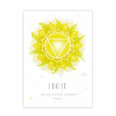 a yellow and white poster with the words i don't solar plexus chakra