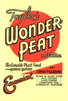 an advertisement for taylor's wonder peat