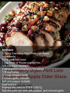 a recipe for pork loin roast with cranberry sauce