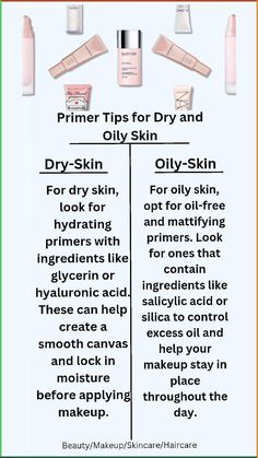 Don't let dry patches or midday shine ruin your makeup game! This guide unlocks the secrets to choosing and using primer for both dry and oily skin types.
primer for dry skin, oily skin primer, makeup primer tips, flawless makeup application
#primer #makeuptips #dryskincare #oilyskincare #flawlessmakeup #makeuphacks #beautylover #getthelook #longlastingakeup Good Primers For Dry Skin, Primer Makeup Products, Good Primers, Makeup For Oily Skin Tips, Makeup Routine For Oily Skin, Oily Skin Primer, Makeup For Dry Skin, Best Foundation For Combination Skin, Best Primer For Oily Skin