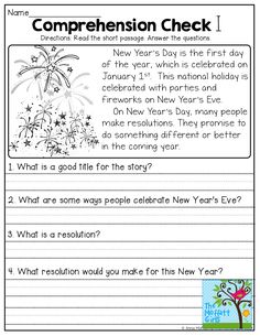 a worksheet for reading the new year's eve and telling children how to read