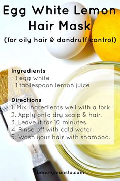 Hair Mask For Oily Hair, Mask For Oily Hair, Hair Mask At Home, Hair Mask For Dandruff, Egg Hair Mask, Lemon Hair, Stop Hair Breakage, Herbs For Hair, Brown Spots On Face