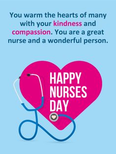 a pink heart with a stethoscope on it and the words happy nurses day