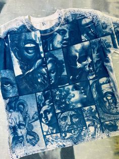 a t - shirt with pictures of people on it