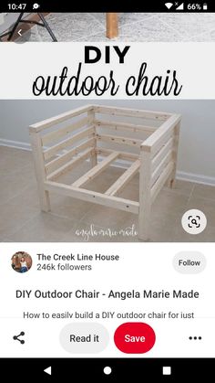 the diy outdoor chair with instructions to build it