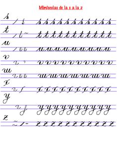 the upper and lowercase letters are lined up with cursive writing practice paper