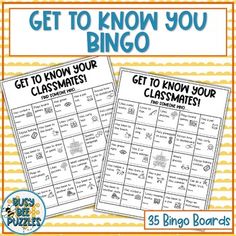 get to know you bingo game with the words, get to know your classmates