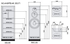 the diagram shows an array of speakers, including two different sizes and measurements for each speaker