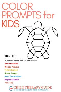 Use colors to talk about a time you felt: frustrated, nervous, excited, jealous, overwhelmed, annoyed, silly. Color prompts can be used in art therapy to help kids, adolescents, and adults talk about their thoughts, feelings, and experiences! Visit Child Therapy Guide for recommended materials and free activities. Our website supports mental/behavioral health and development of children and adolescents through free evidence-based resources, activities, and worksheets. Initial Therapy Session Activities, Behaviour Therapy Activities, Summer Therapy Activities For Kids, Art Therapy Drawing Activities, Teenage Therapy Activities, Adoption Therapy Activities, Distress Tolerance Activities For Kids, Summer Therapy Activities, First Therapy Session With Child