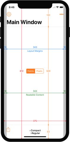 an iphone screen showing the main window and layouts for each device, with text on it