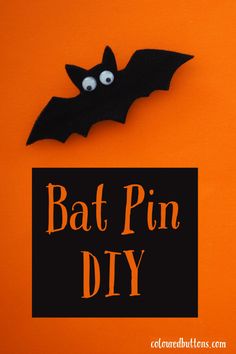 a bat pin diy on an orange background