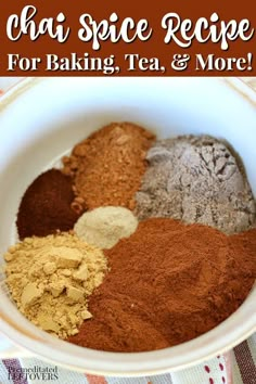 a white bowl filled with different types of spices