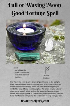 Good Fortune Spell, Fortune Spell, Full Moon Spells, Witchcraft 101, Women Affirmations, Simple Candle, Prosperity Spell