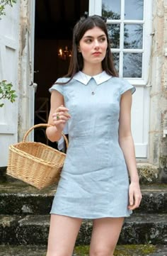 Blue Linen Dress, Sustainable Fashion Brands, Dress Short Sleeve, Save The Planet, Linen Dresses, Sustainable Clothing, Dress Short, Linen Dress