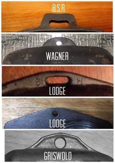 four different types of knives are shown in this image, with the names below them