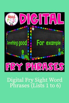 a sign that says digital fry phrases and has the words for each phrase on it