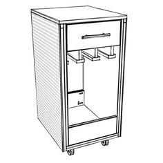 a drawing of a cabinet with two drawers