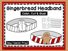 gingerbread headband color, cut and glue for children to use in the classroom