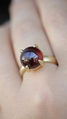 Natural Garnet Jewelry, Wedding Garnet Cabochon Jewelry, Elegant Amber Cabochon Ring, Gold Cabochon Agate Jewelry, Garnet Cabochon Ring, Rose Gold Halo Ring, 14k Gold Ruby Ring, Simple Silver Jewelry, Floral Engagement Ring