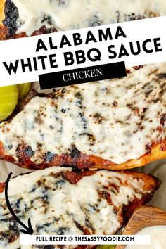 an image of white bbq sauce on chicken