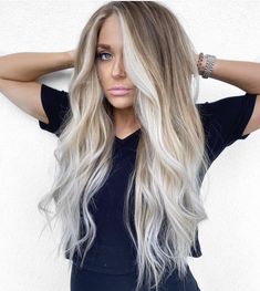 Bleach Blonde Ombre Hair, Frosted Blonde Hair Highlights, Halo Highlights Hair Blonde, Edgy Blonde Hair Color Ideas, Blonde Halo Hair Color, Blonde Halo Hair, Darken Hair, Blonde Hair Goals