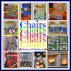 chairs and chairs made out of different colors