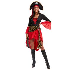 a woman dressed in a pirate costume