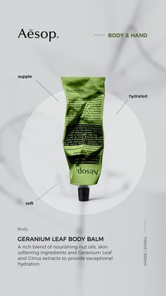 an advertisement for body and hand care products