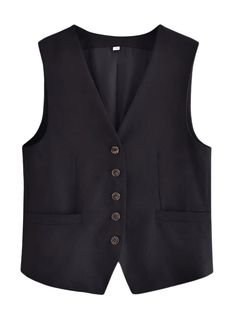 Women's Black Sleeveless Suit Vest Suit Vest Women, Vest Style Women, Vests Women, Straight Clothes, Sleeveless Suit, Vest Women, High Waist Shorts, Suit Vest, Sleeveless Vest