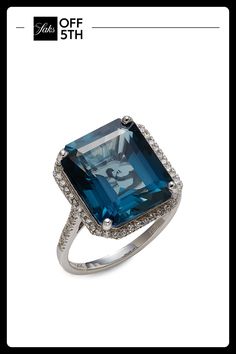 London Blue Topaz, 13.80 Tcw Diamonds, 0.31 Tcw Diamond Color: Hi Diamond Clarity: I1-I2 14k White Gold Slip On Made In Usa Size Width, About 0.55" Please Note: This Ring Can Be Resized Up To 1.5 Sizes, Larger Or Smaller. Warranty And Resizing Services Are Provided Exclusively By Effy, Saks Off 5th Is Not Responsible For These Services And Any Related Inquiries Or Claims Should Be Directed To Effy At So5rep. Center Core - W Fine Jewelry > Saks Off 5th. Effy. Size: 7. Effy Rings, Vintage Cocktail Ring, Diamond Cocktail Ring, London Blue Topaz Ring, Golden Ring, Diamond Cocktail Rings, Luxe Gifts, London Blue Topaz, Blue Topaz Ring