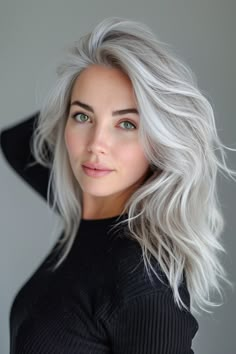 Long Sleek Hair, Bob Hair Color, Grey White Hair, Gorgeous Gray Hair, Grey Hair Inspiration, Beautiful Gray Hair, Gorgeous Hair Color, Silver Grey Hair