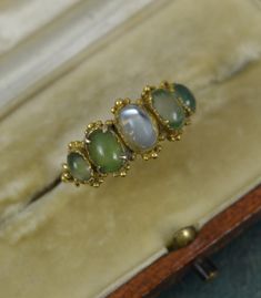 Rare Georgian 18ct Gold and Five Moonstone Half Hoop Band Ring | eBay Half Infinity Ring, Different Color Wedding Rings, Engagement Rings Gold And Green, Ancient Wedding Rings, Local Eclectic Jewelry, Pearl And Emerald Engagement Ring, Vintage Gemstone Ring, Georgian Rings Antique, Brown Gemstone Ring